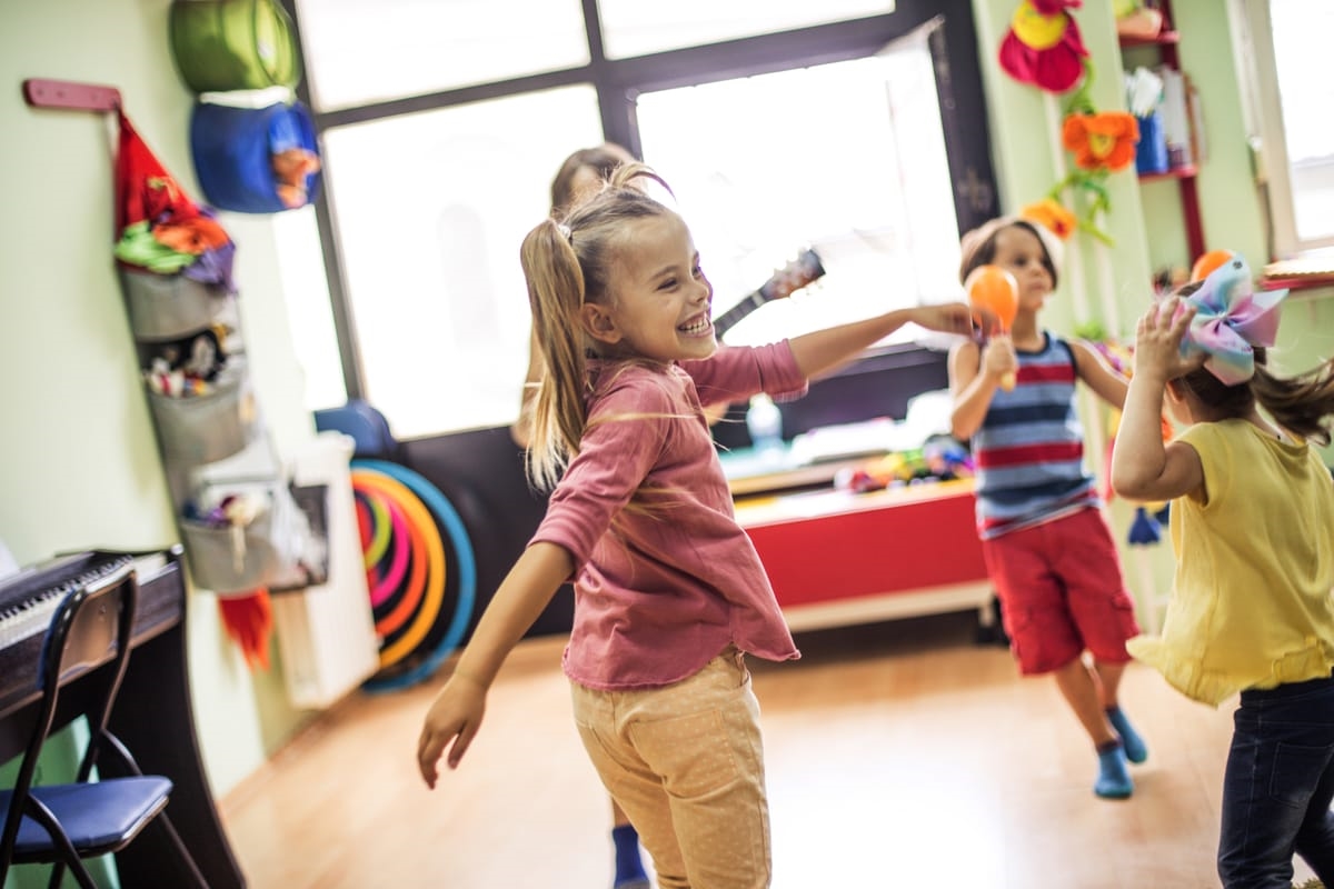 Dancing day. Children in preschool.